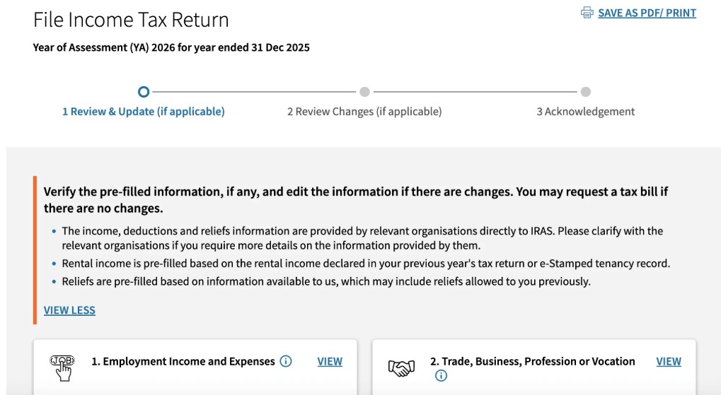 IRAS tax filling
